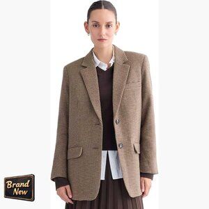 Oversized Wool Blazer Business Casual Workwear Tailored Button Pockets